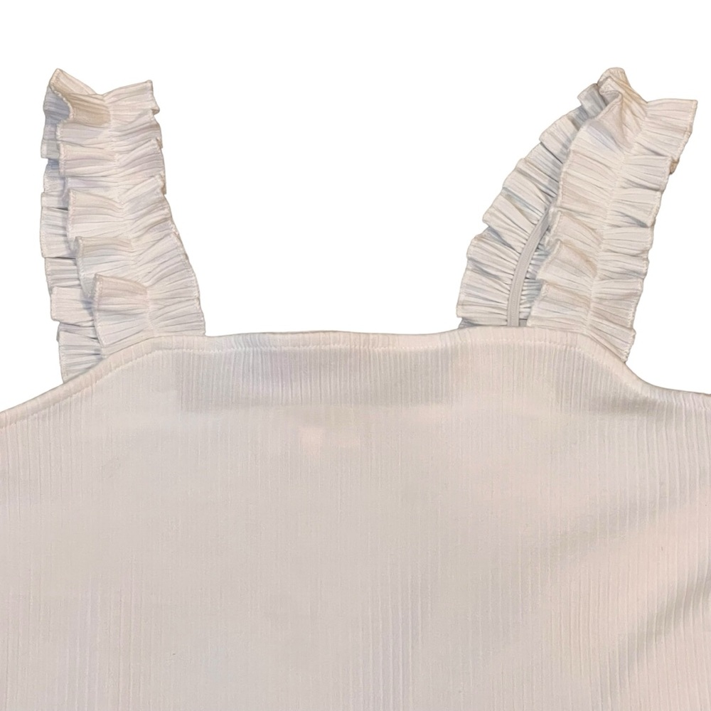 BOHME tank tops ribbed ruffles size XL white pink/orange color - Picture 3 of 8